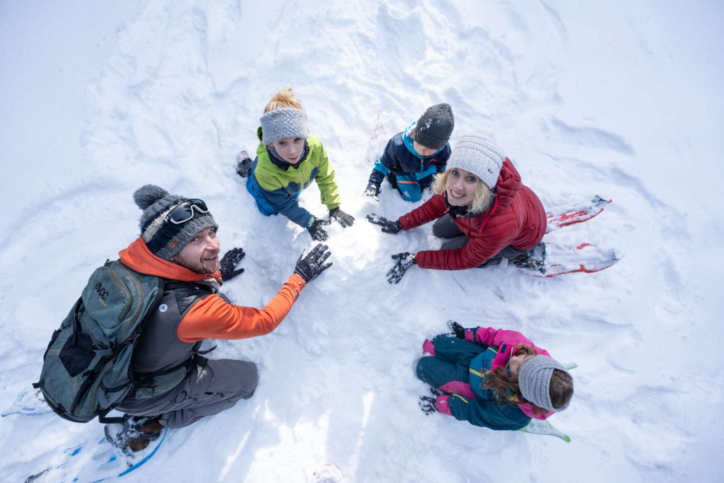 Sortie raquette au Lac Blanc Vosges famille enfants neige