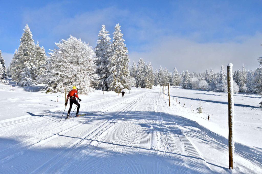 Ski nordique à la station du Lac Blanc Vosges Route des Crêtes